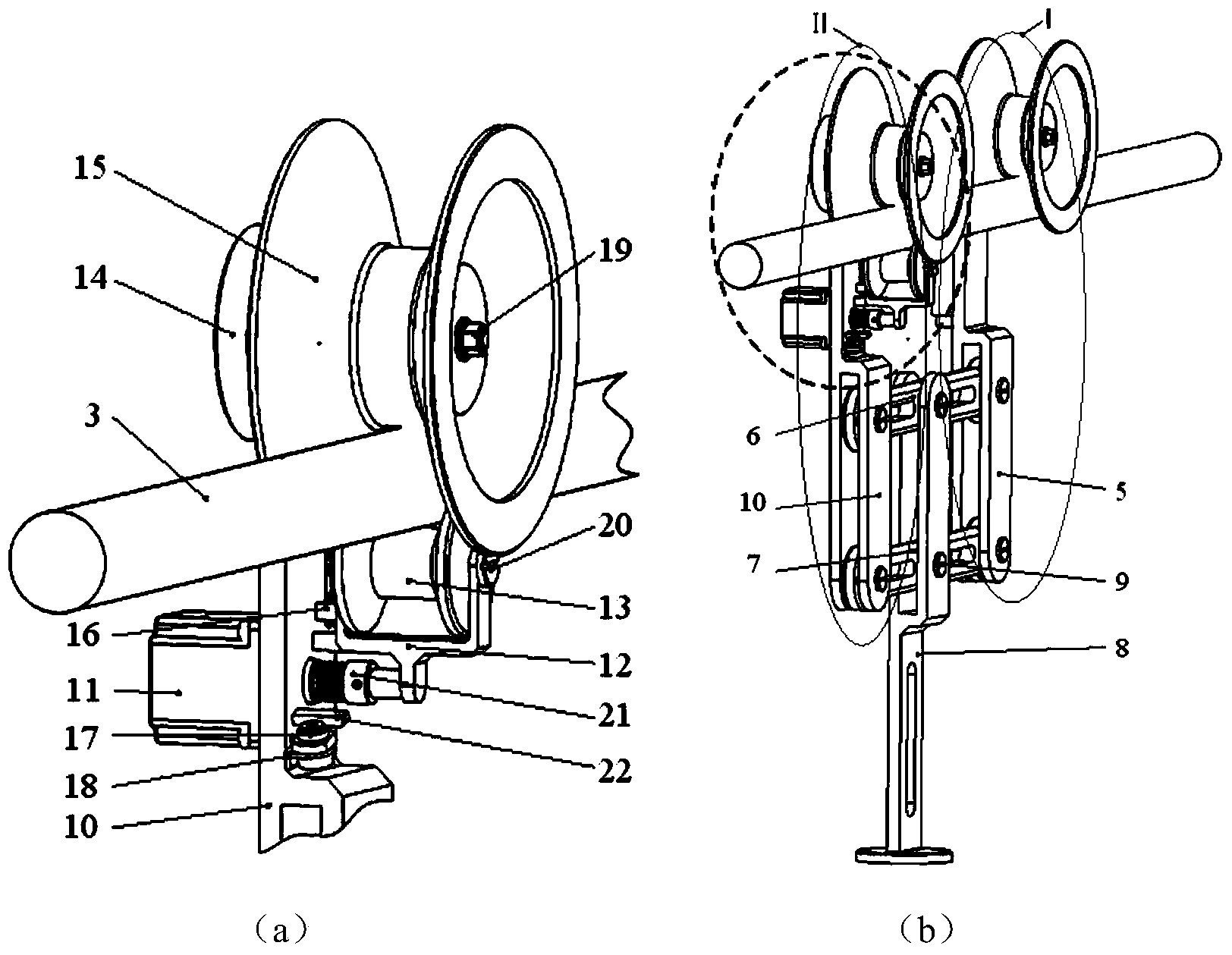 Obstacle-crossing mechanical arm suitable for power transmission line inspection robot