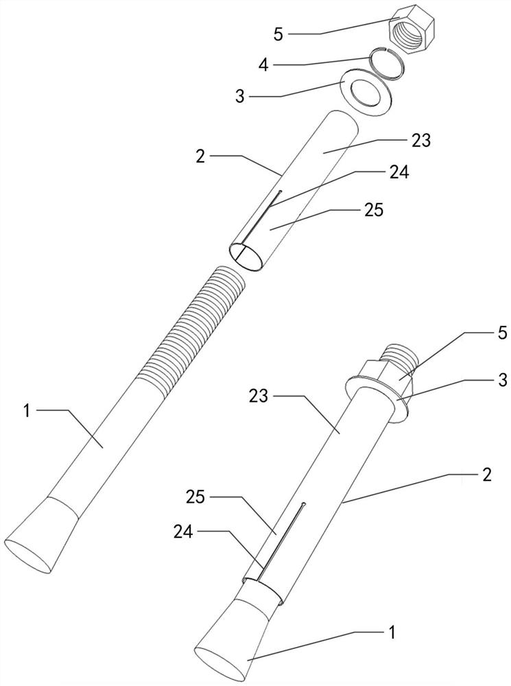 A detachable expansion bolt casing