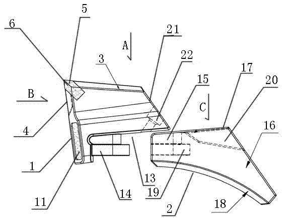 Combination scrap tooth structure for waste treatment