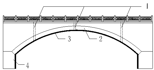 Reinforcing construction method of solid-web masonry arch bridge