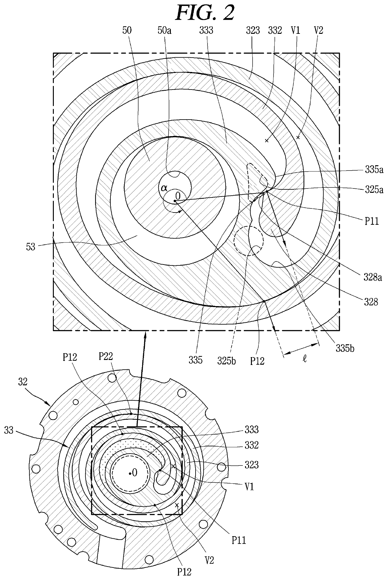 Scroll compressor with oil separation member