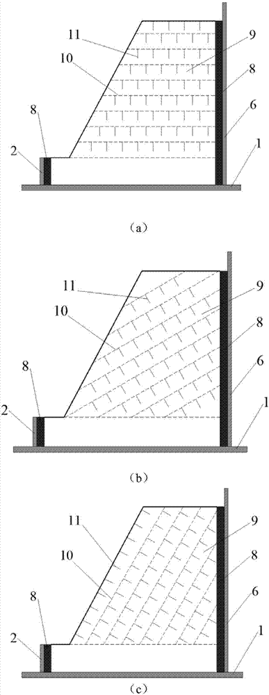 Vibrating table testing method suitable for rock and soil slopes and model box