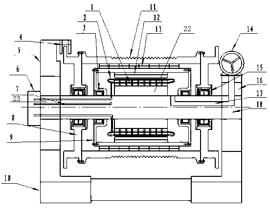 Built-in outer rotor permanent-magnet motor direct-drive mine hoist