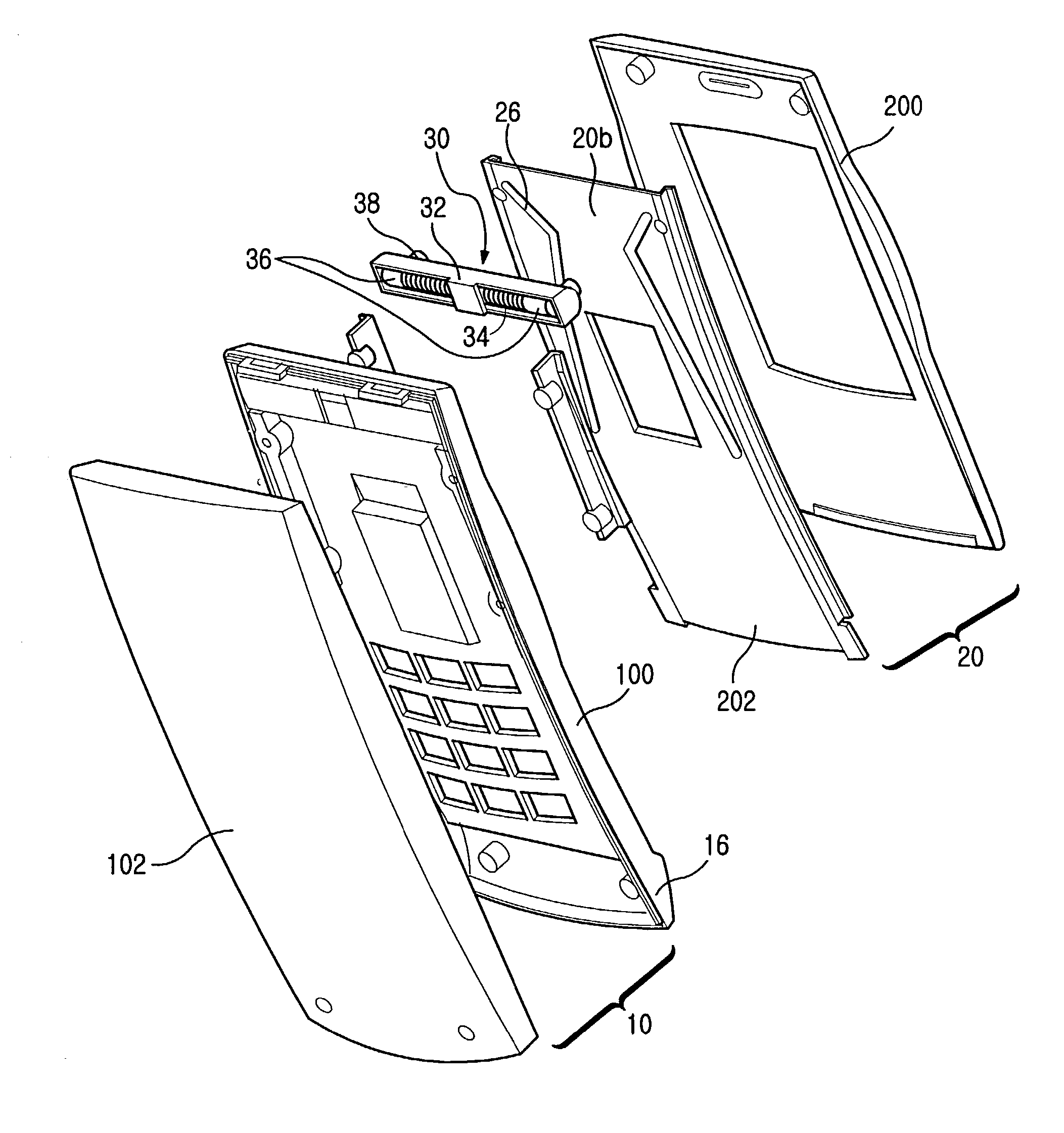 Sliding type mobile telephone terminal