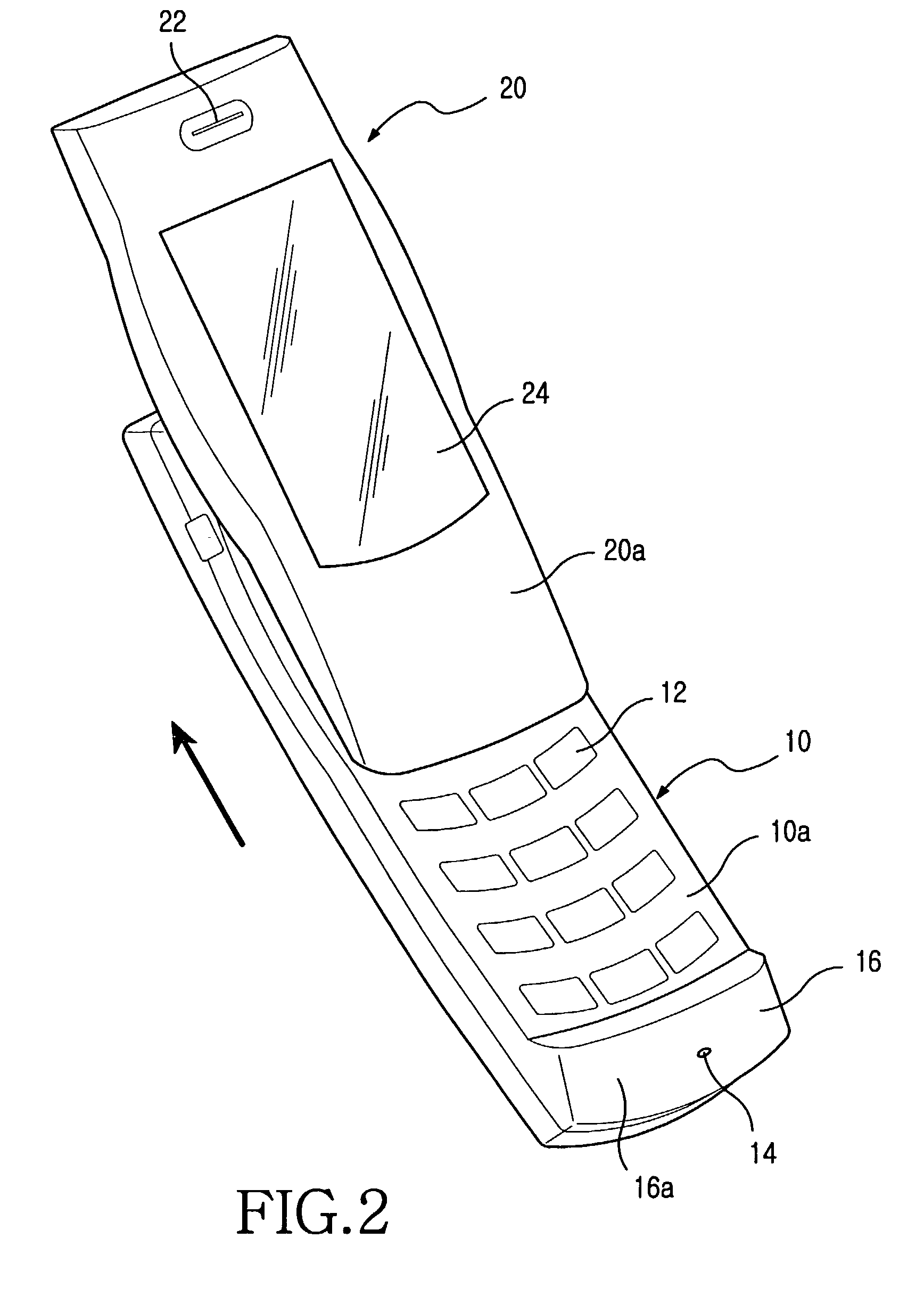 Sliding type mobile telephone terminal