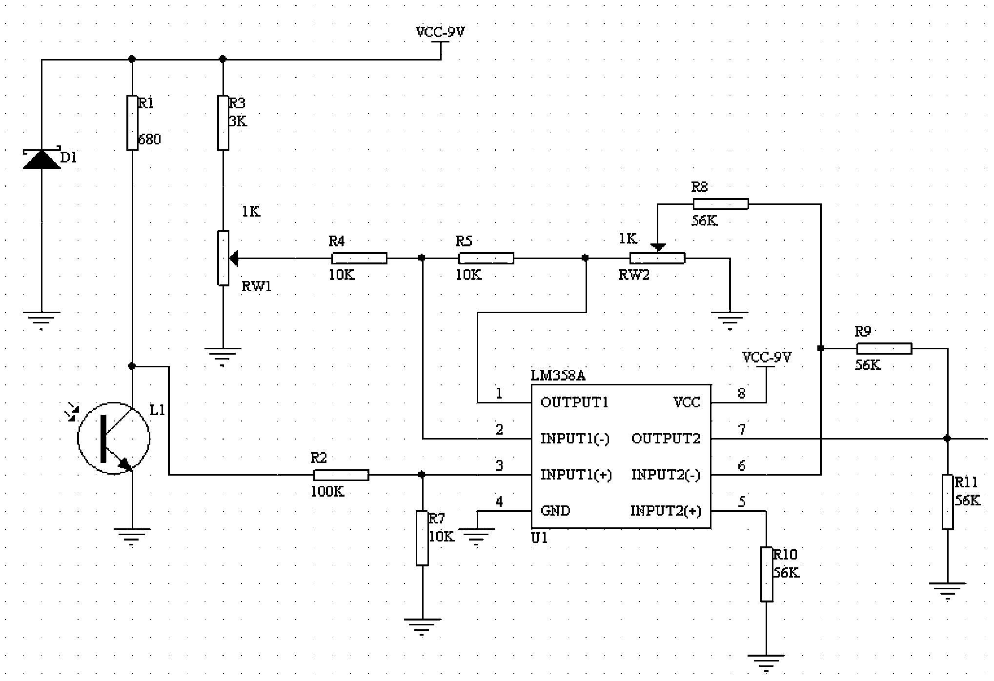 Photoelectric signal amplification circuit for photometric system