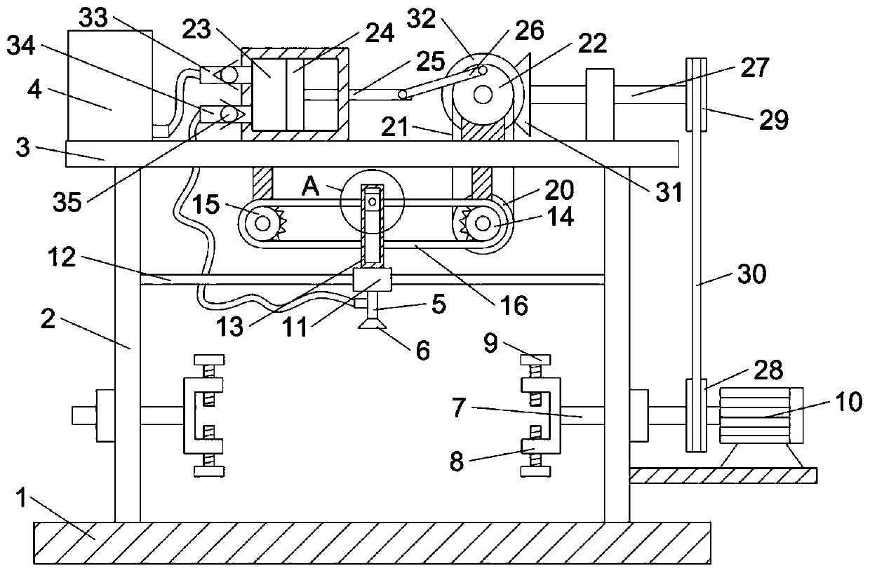 Paint spraying device for wood processing