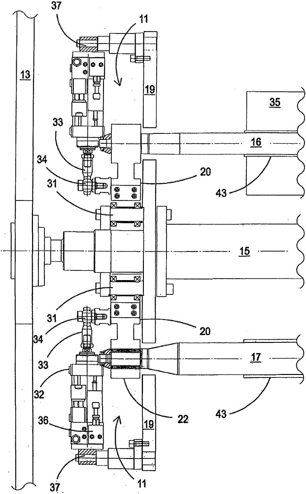 Holding and supporting components for winding mandrels in plastic film winding machines