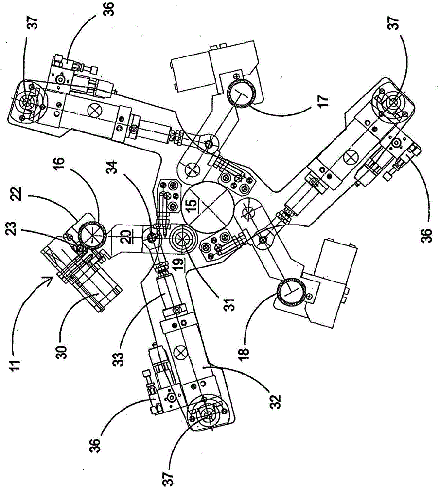 Holding and supporting components for winding mandrels in plastic film winding machines