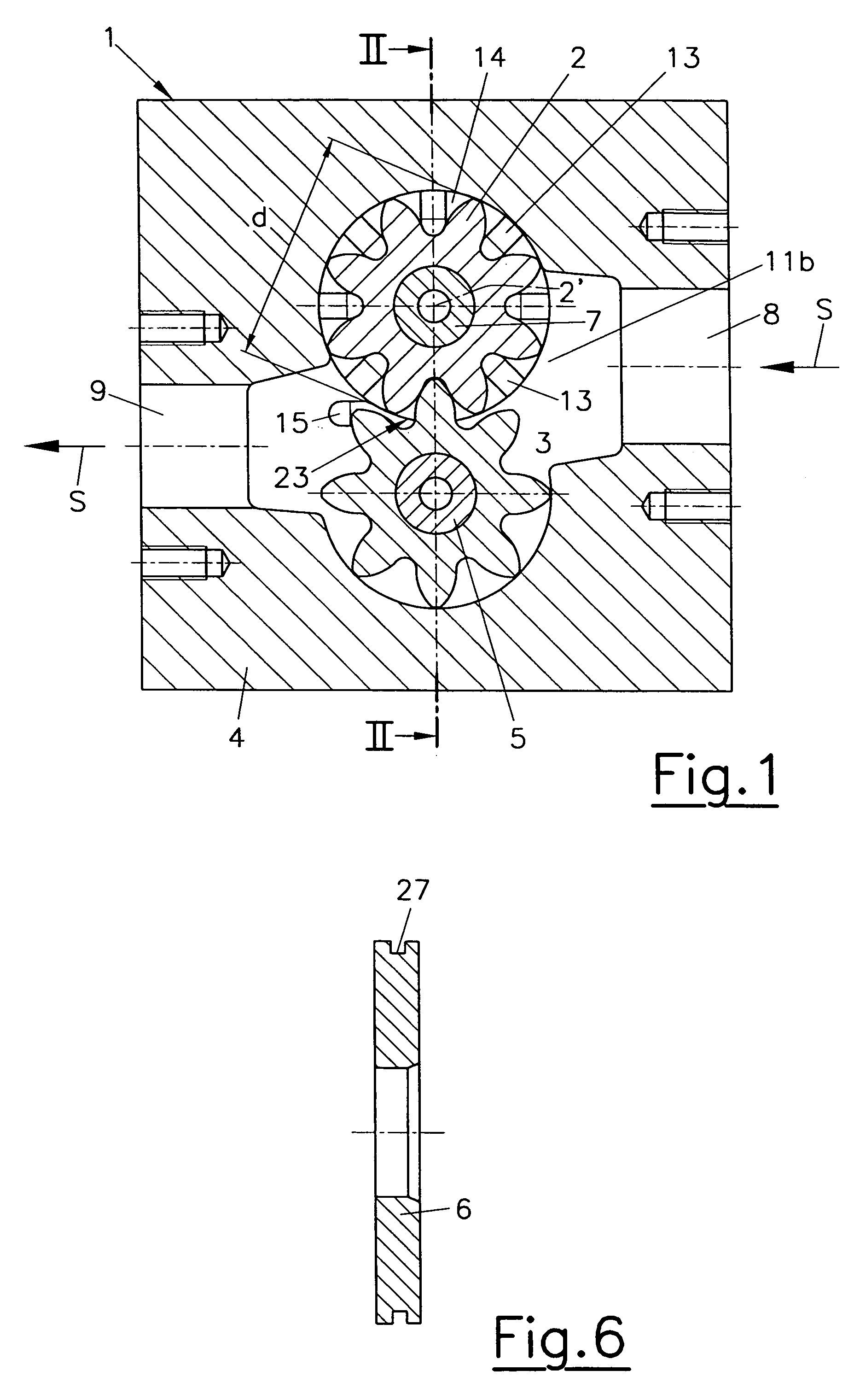 Gear pump with variable throughput volume