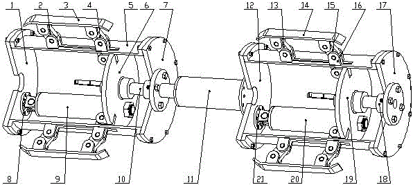 Hydraulic peristaltic pipeline robot traction device