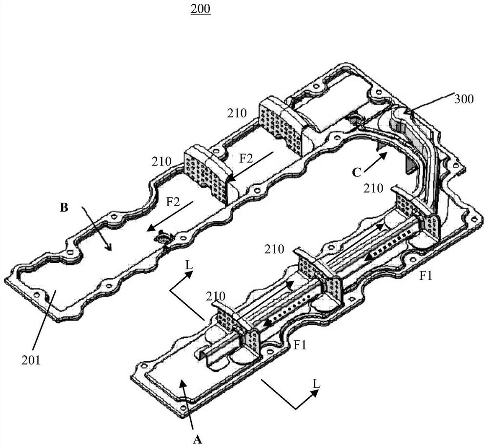 Engine components with crankcase oil-air separation system