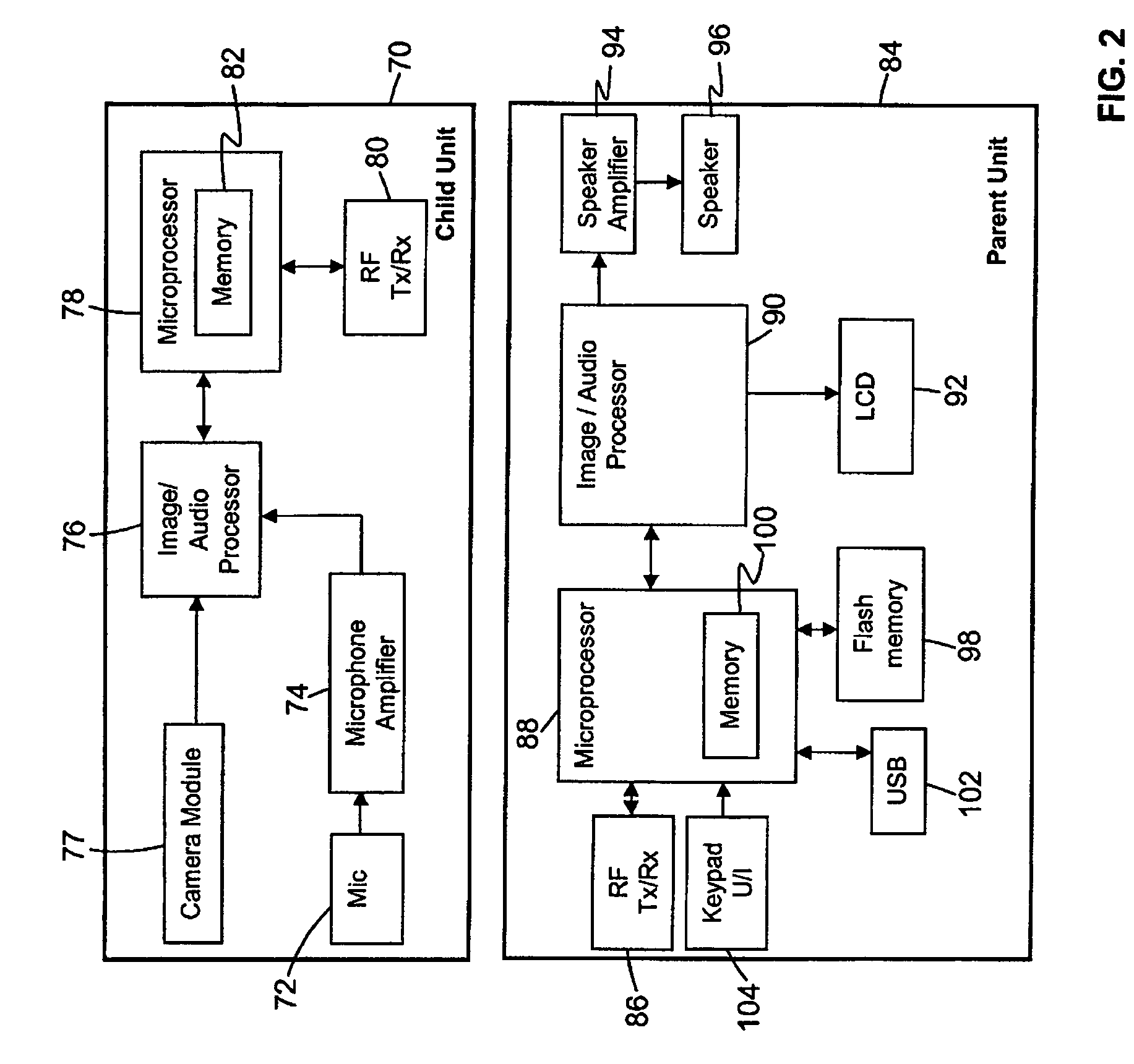 Child monitor system with content data storage