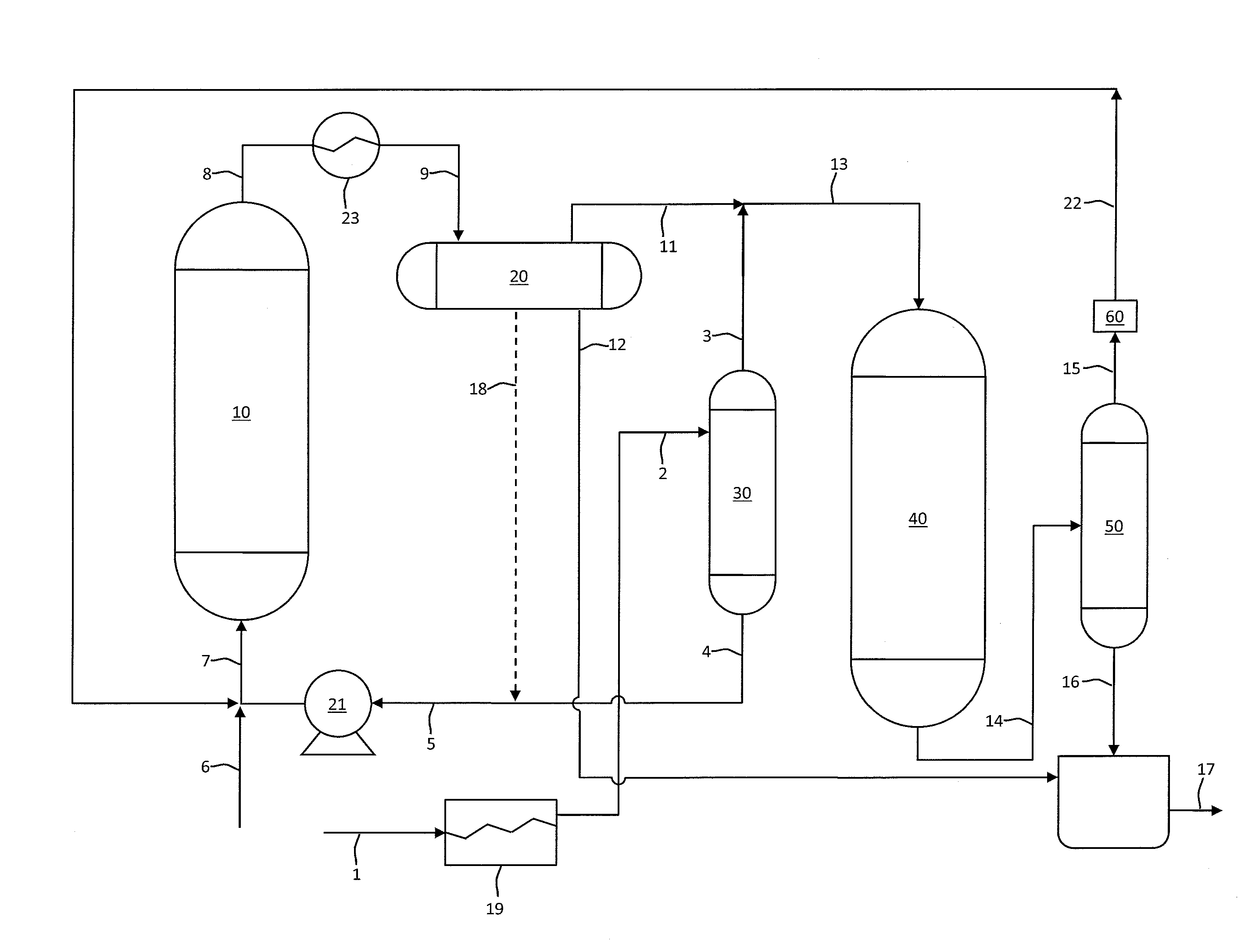 Integrated ebullated-bed process for whole crude oil upgrading