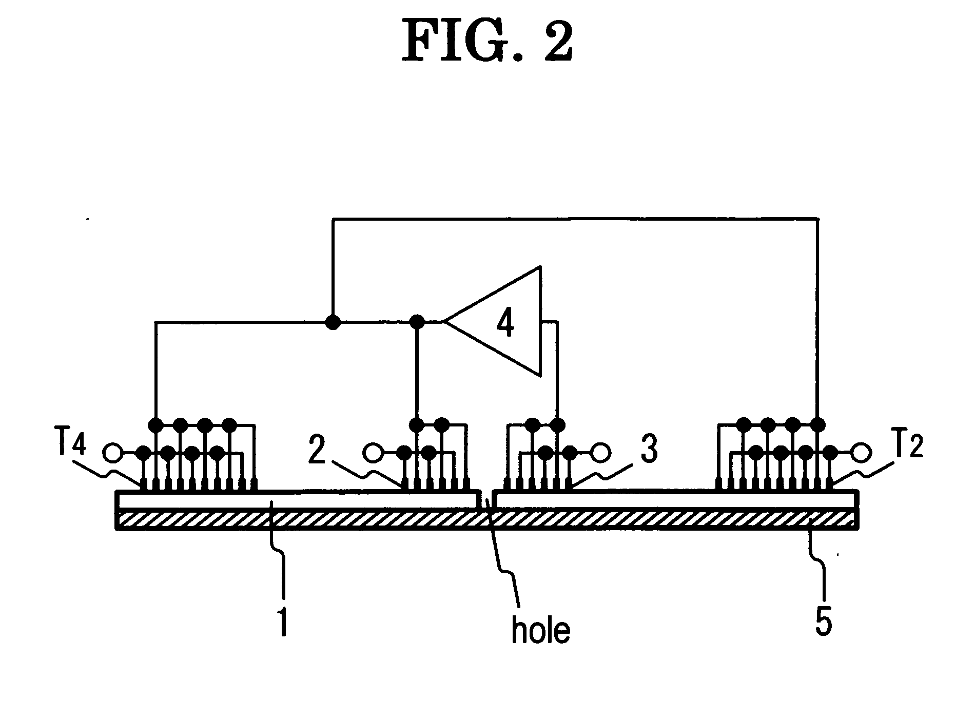 Ultrasound radiation device into a material