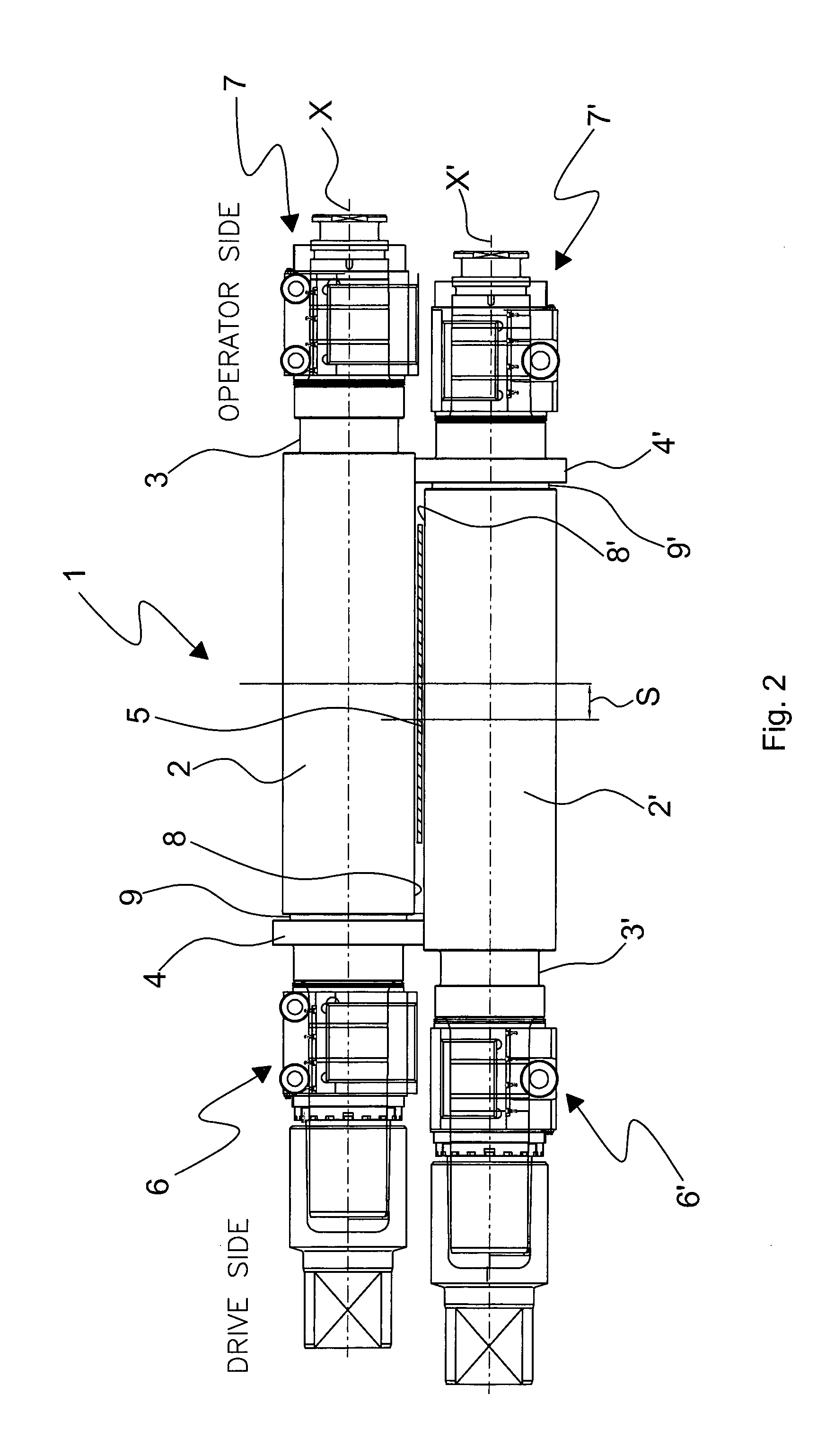 Zeroing system of a rolling stand