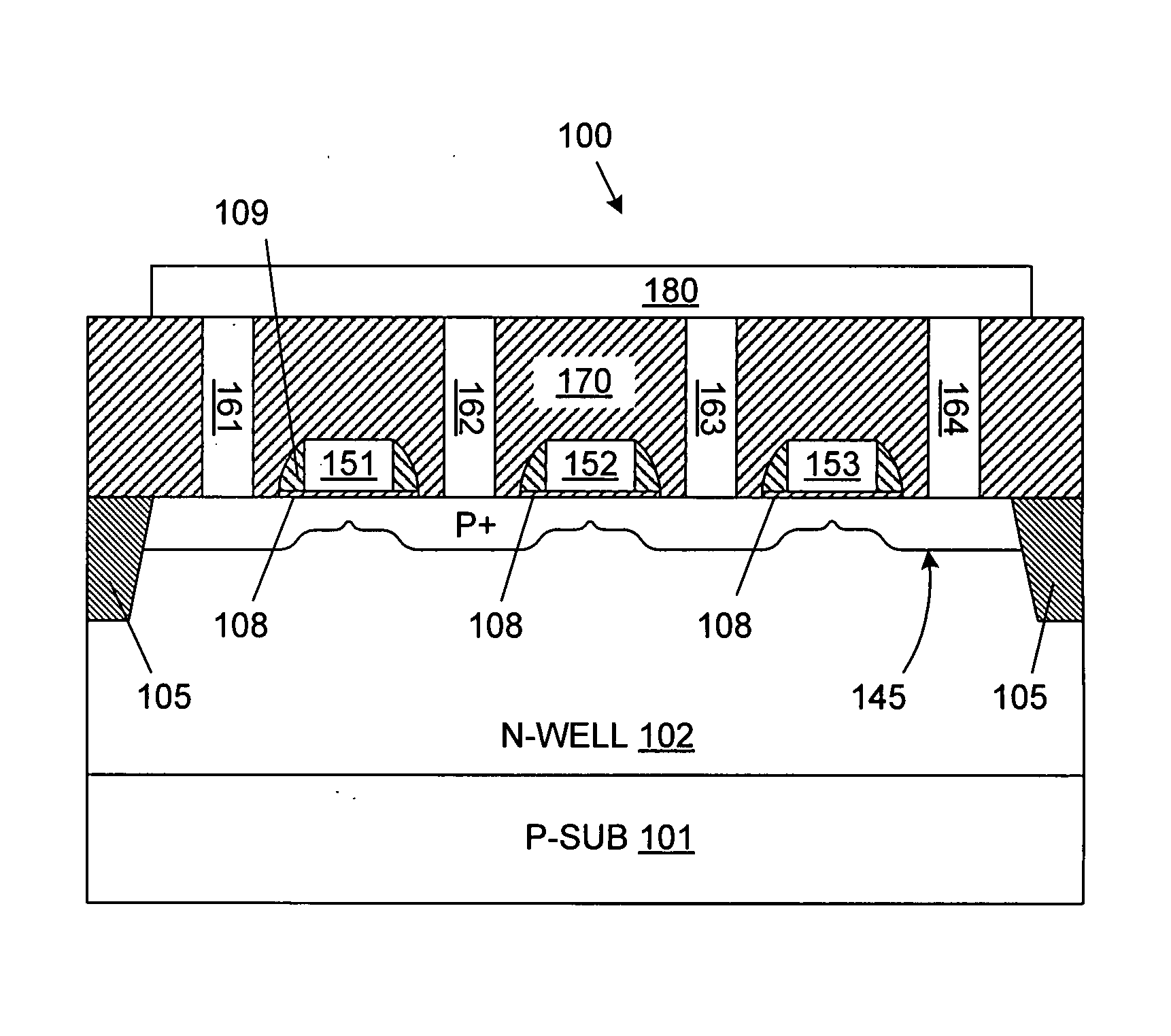 Three-dimensional control-gate architecture for single poly EPROM memory devices fabricated in planar CMOS technology