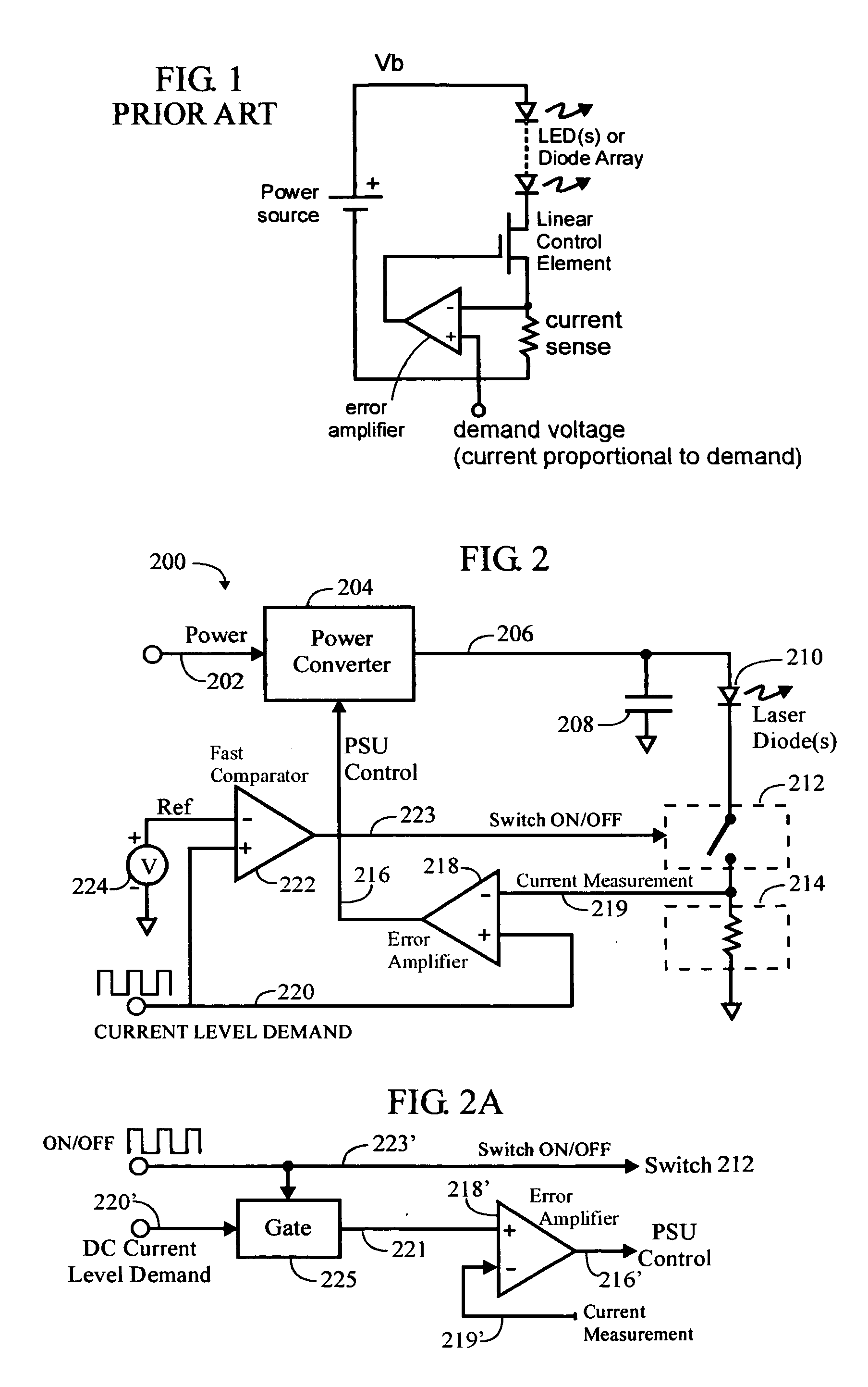 Efficient fast pulsed laser or light-emitting diode driver