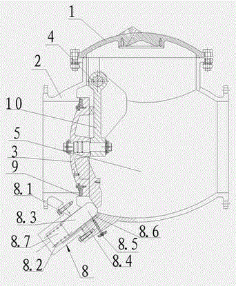 Self-flushing damping and wear-resistant swing check valve