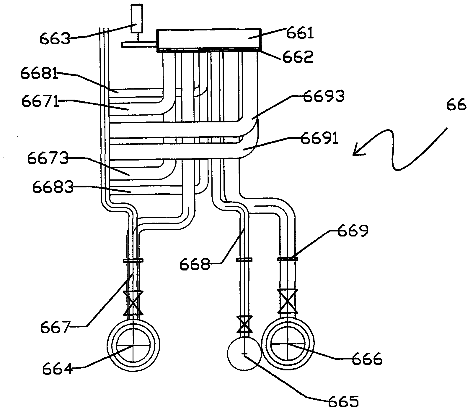 Quenching waste gas heater of coal pyrolyzing furnace