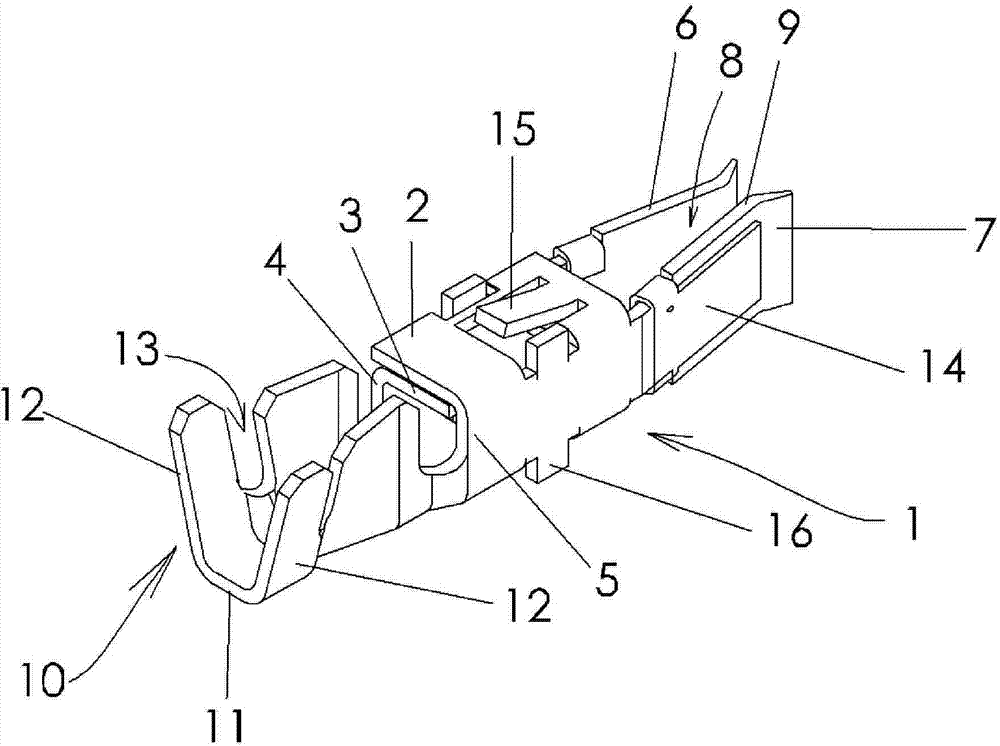 Chip-type contact of electric connector for terminating cable