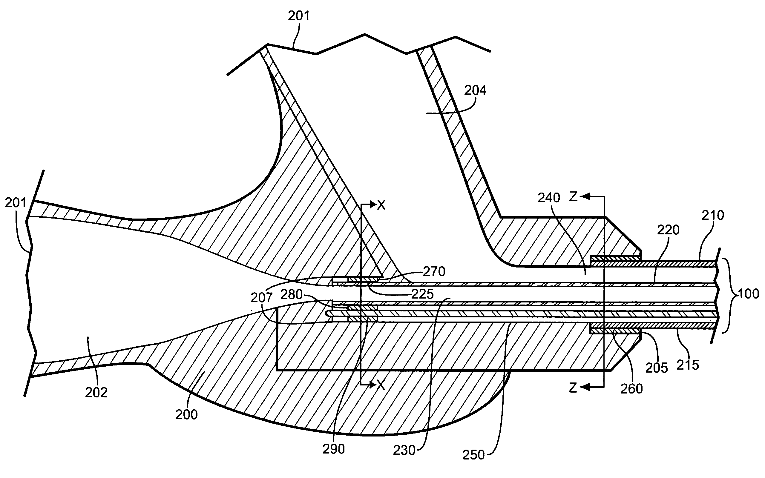 Catheter with stiffening element