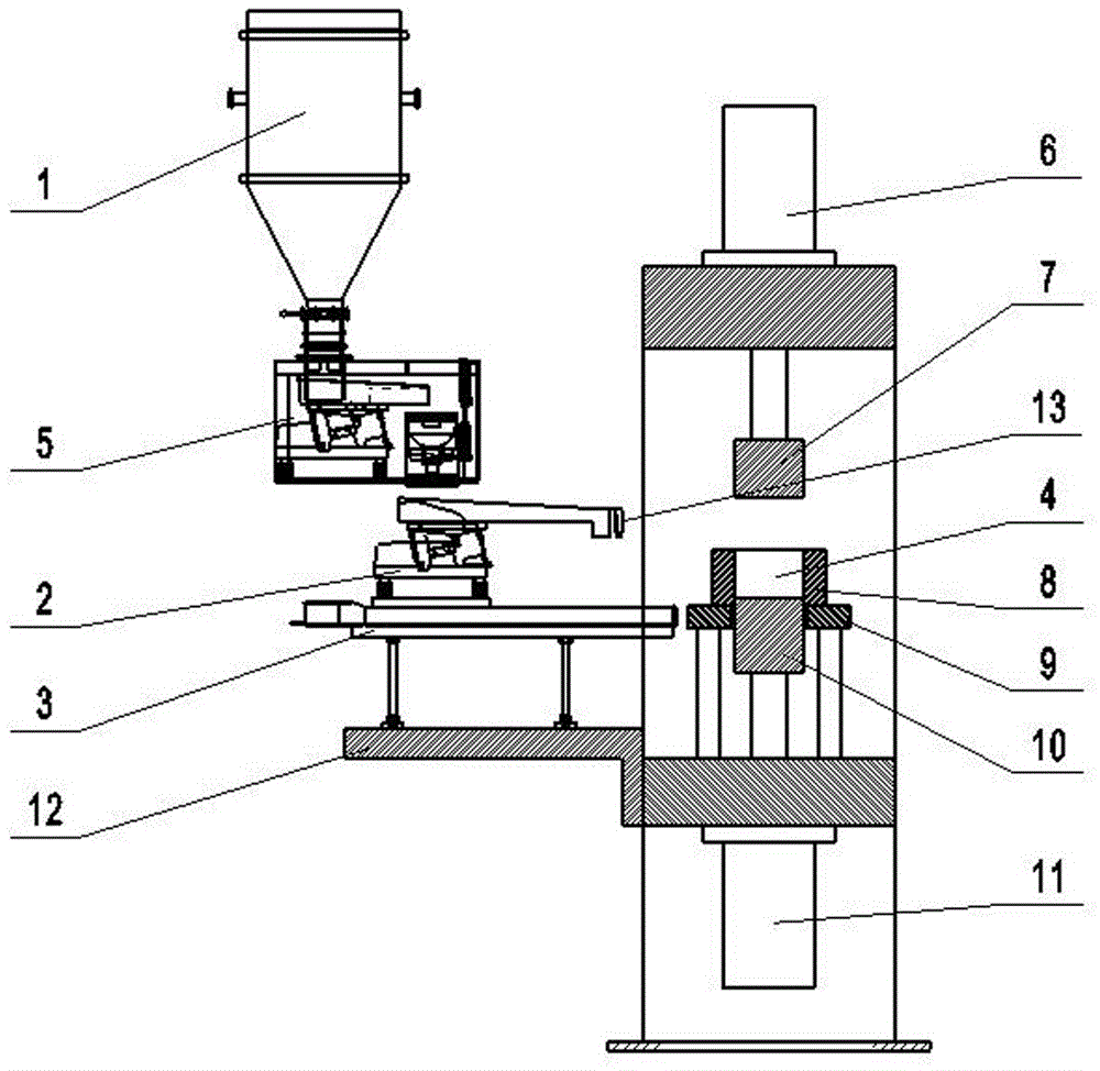 Quantitative powder adding method and device