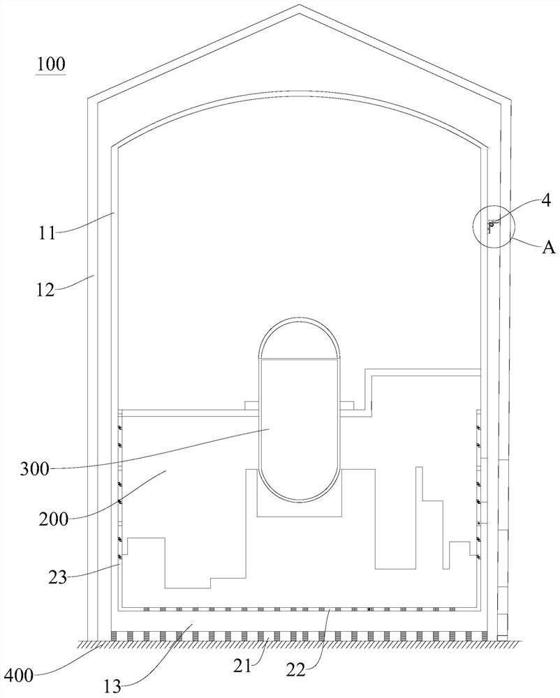 Base isolation and three-dimensional shock-absorbing structure of double-layer containment nuclear power plant