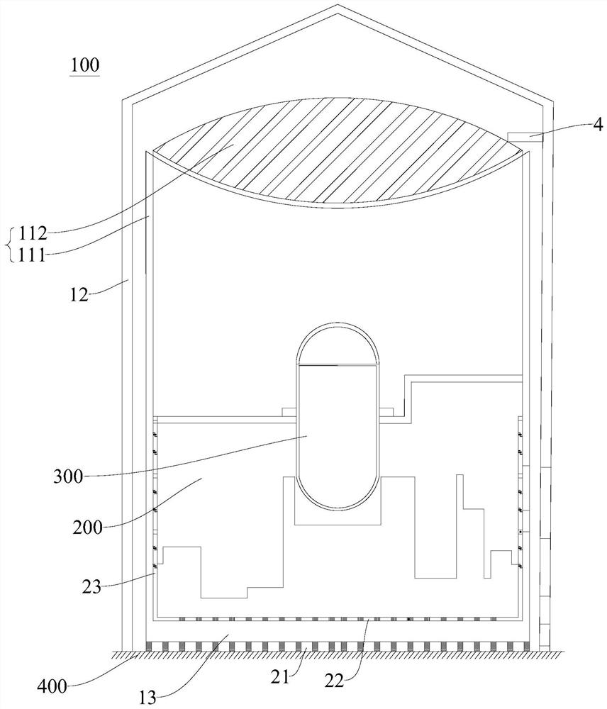 Base isolation and three-dimensional shock-absorbing structure of double-layer containment nuclear power plant