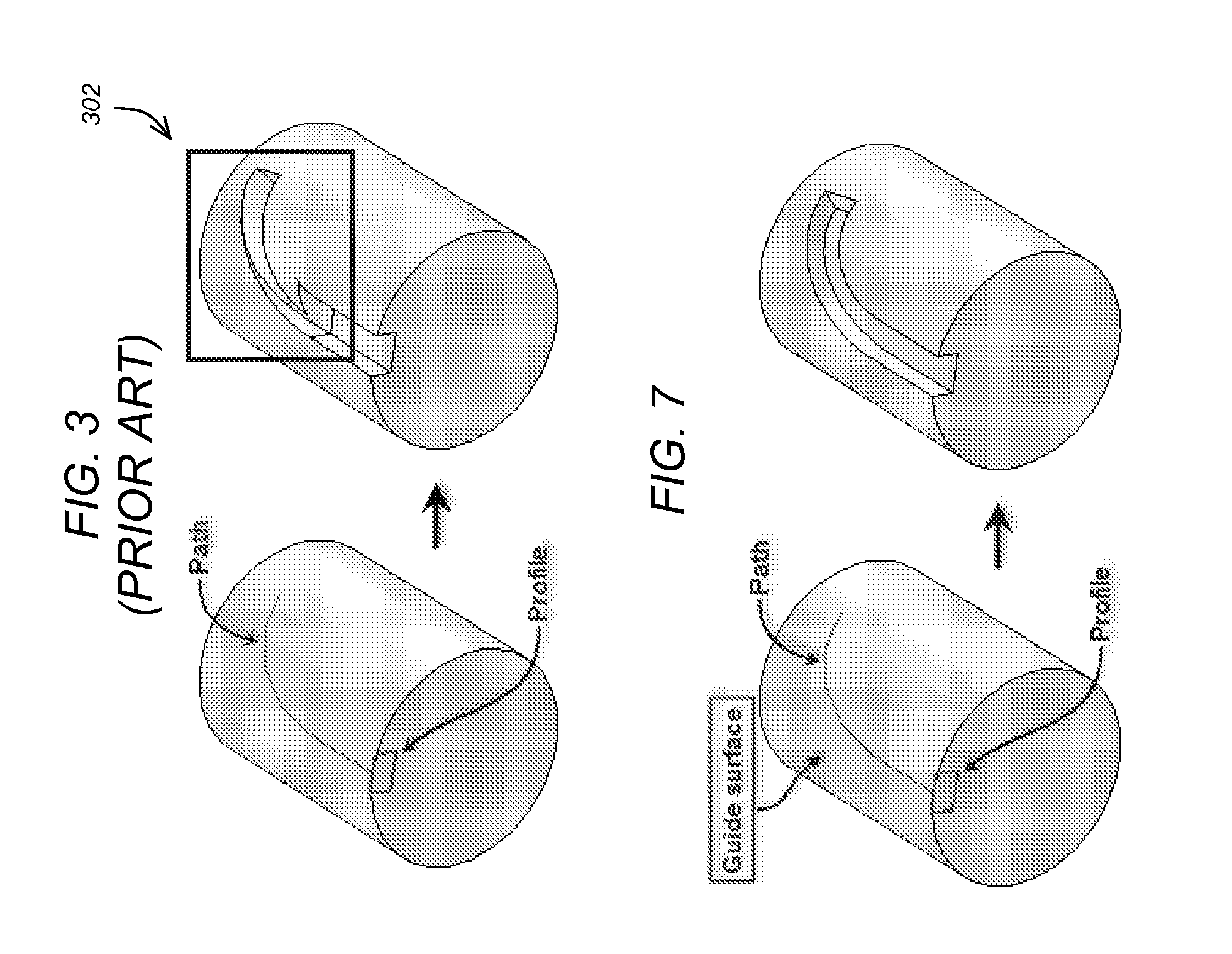 Sweep with guide surface