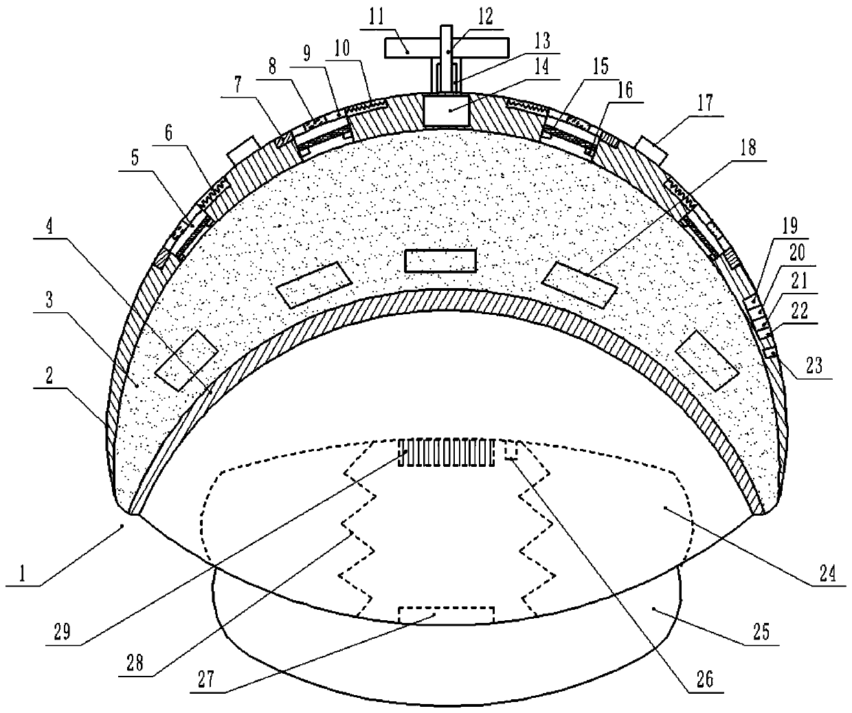 Multifunctional safe protection device for physical sports and application thereof