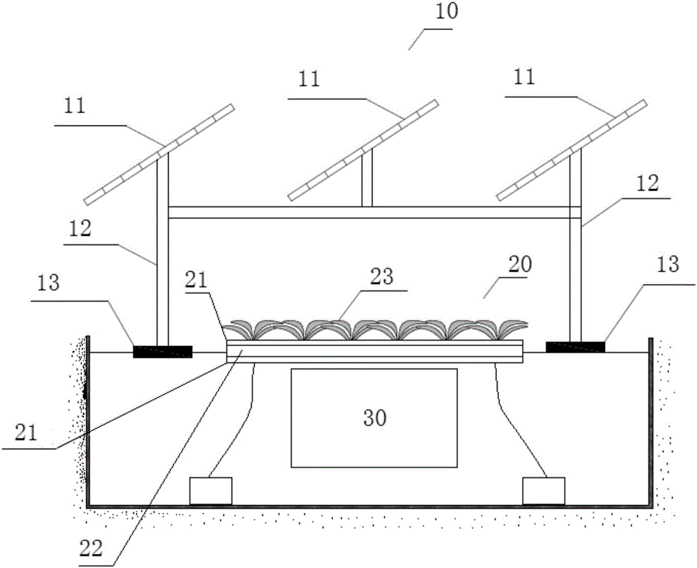 Floating type trinitarian photovoltaic greenhouse