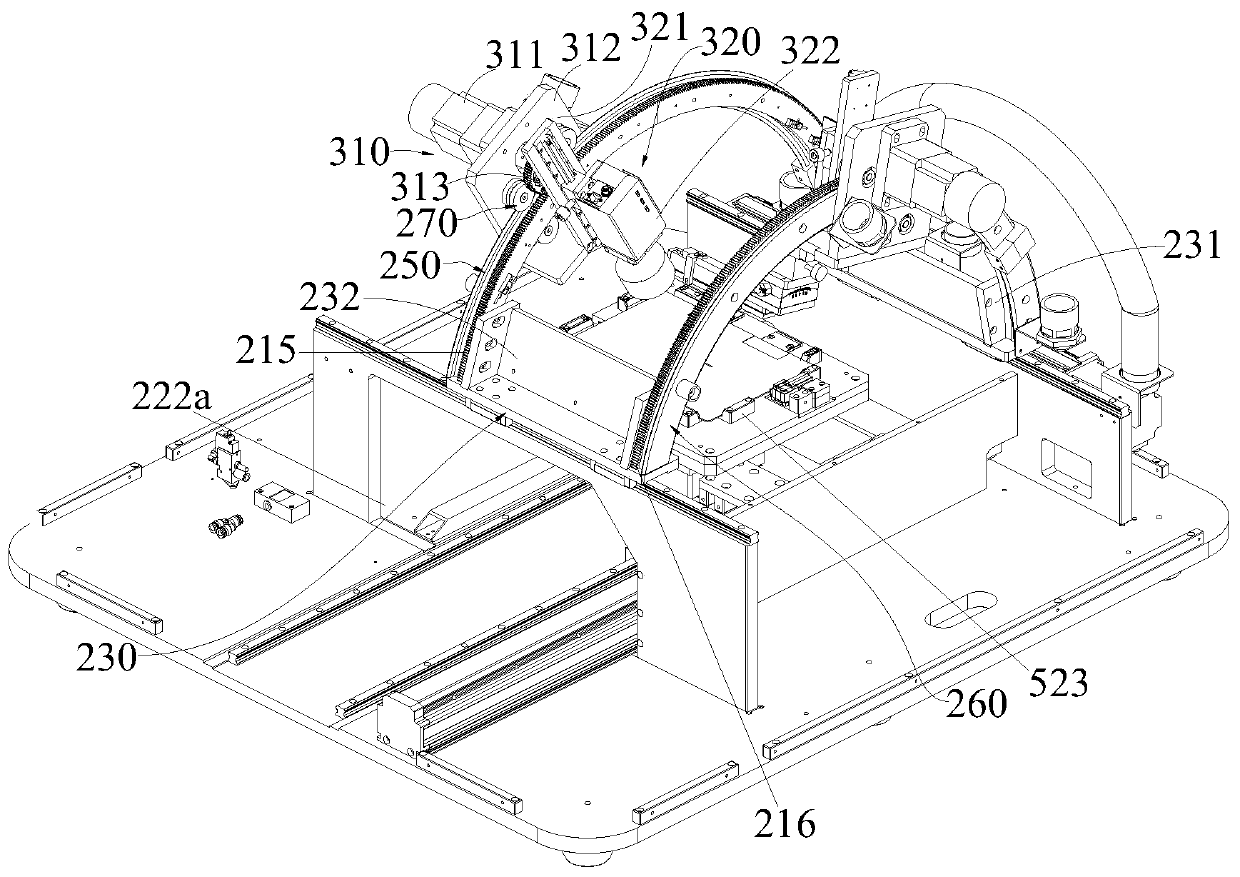 Arc motion visual detection mechanism