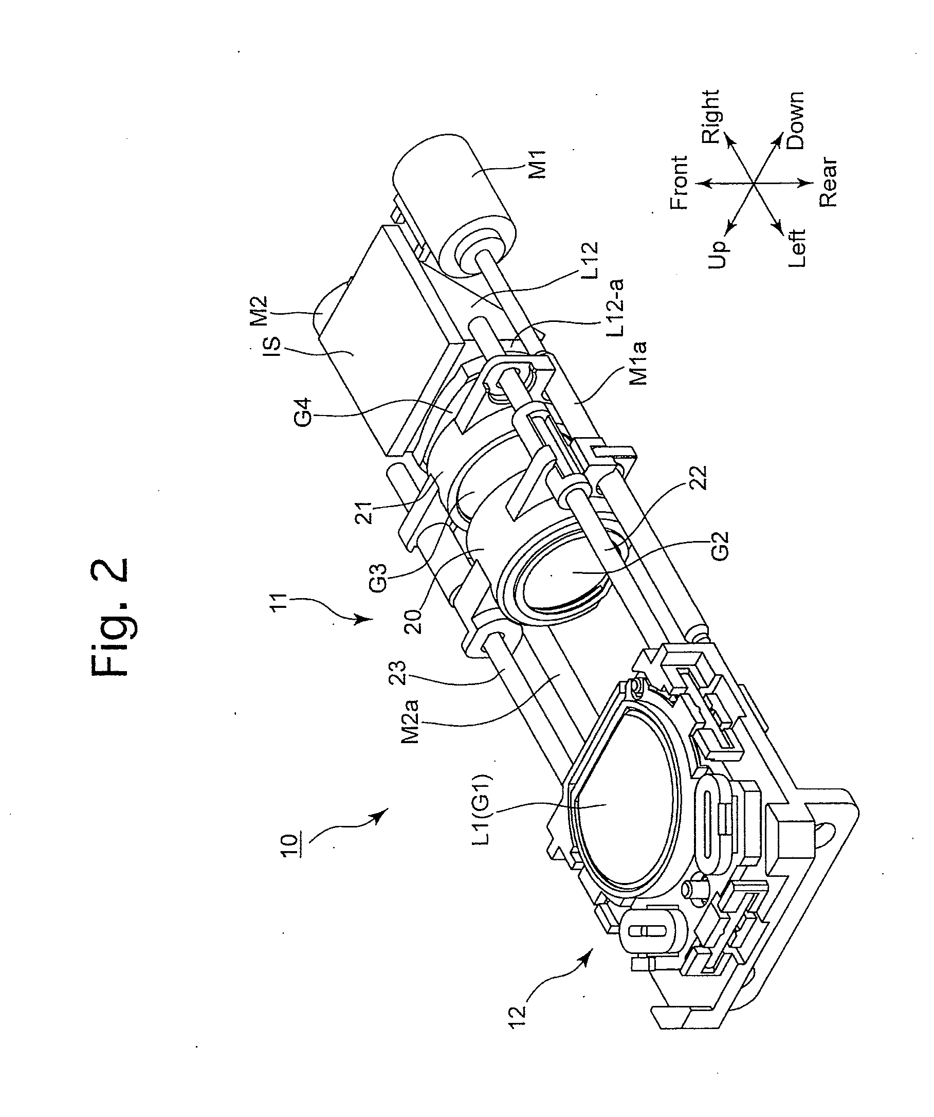 Imaging optical system having bending optical element