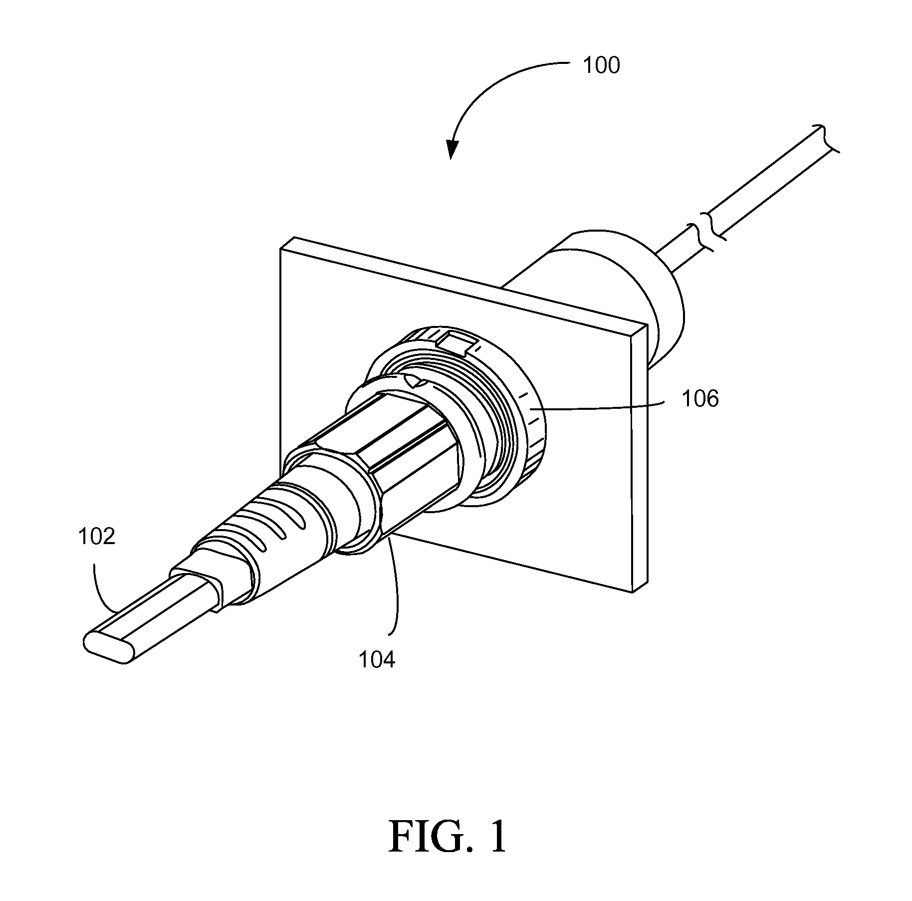 Single-piece cable retention housing for hardened outside plant connector