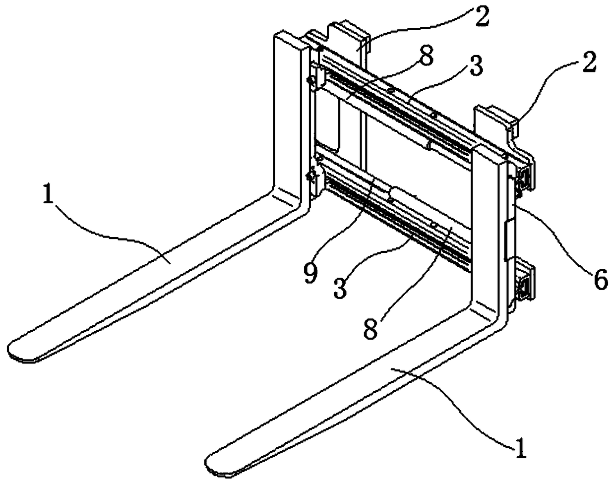 Wide-field hanging type distance adjusting device