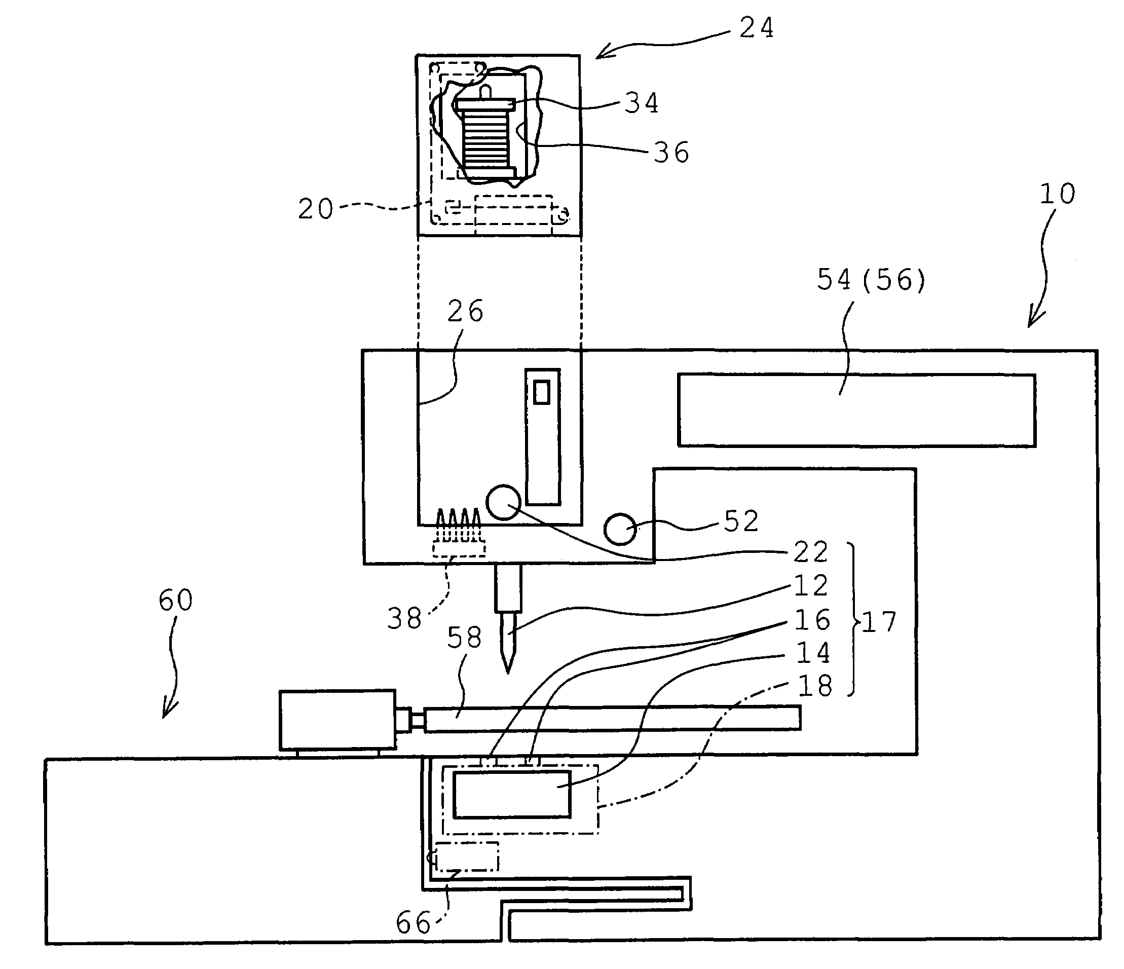 Sewing apparatus using thread cassette