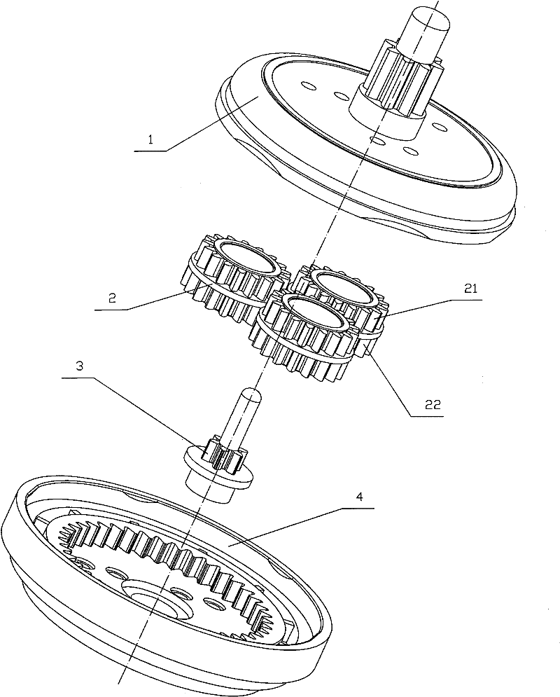 Gear drive mechanism in wing mirror reverse of automobile