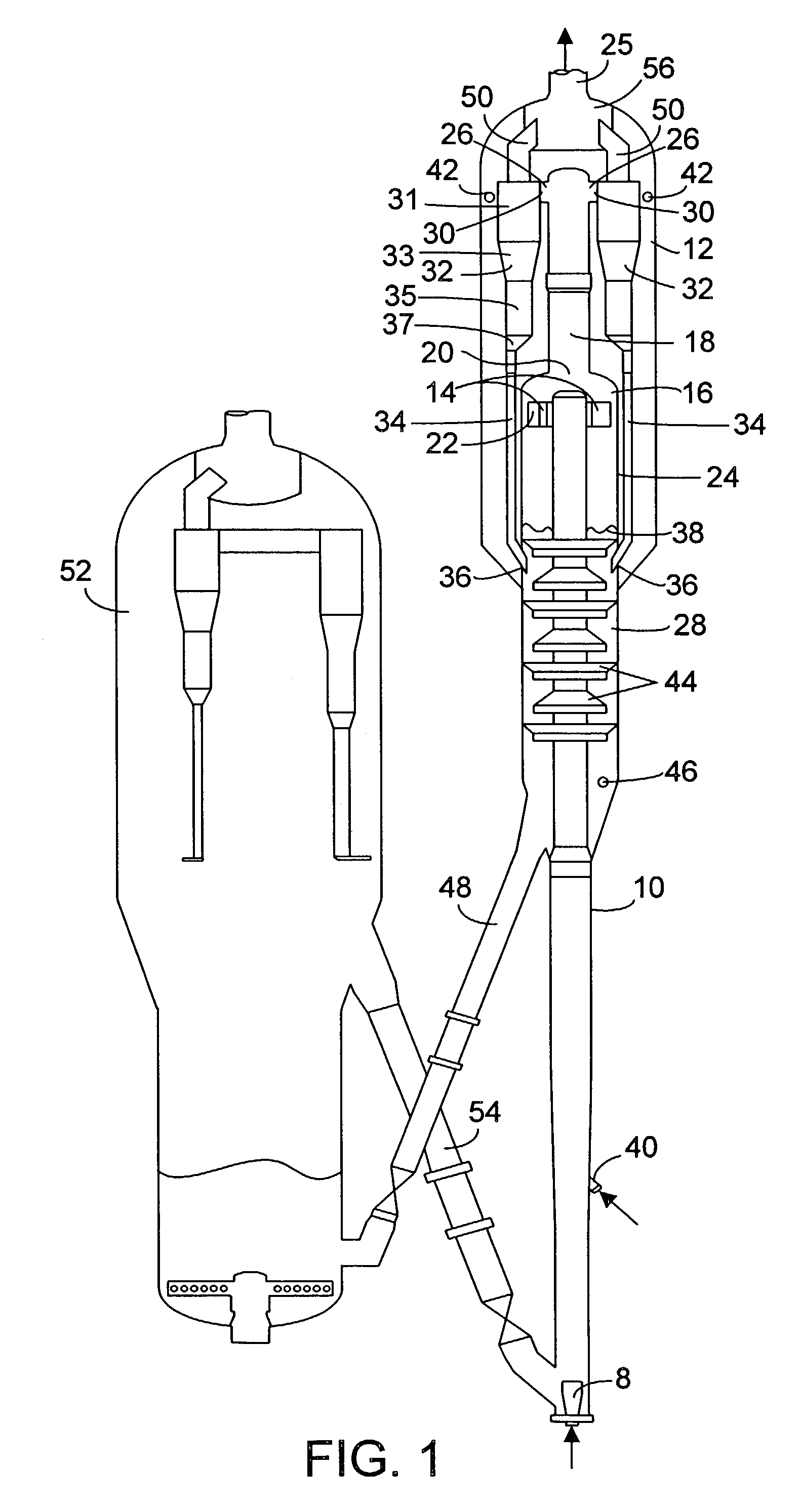 Apparatus and process for minimizing catalyst residence time in a reactor vessel