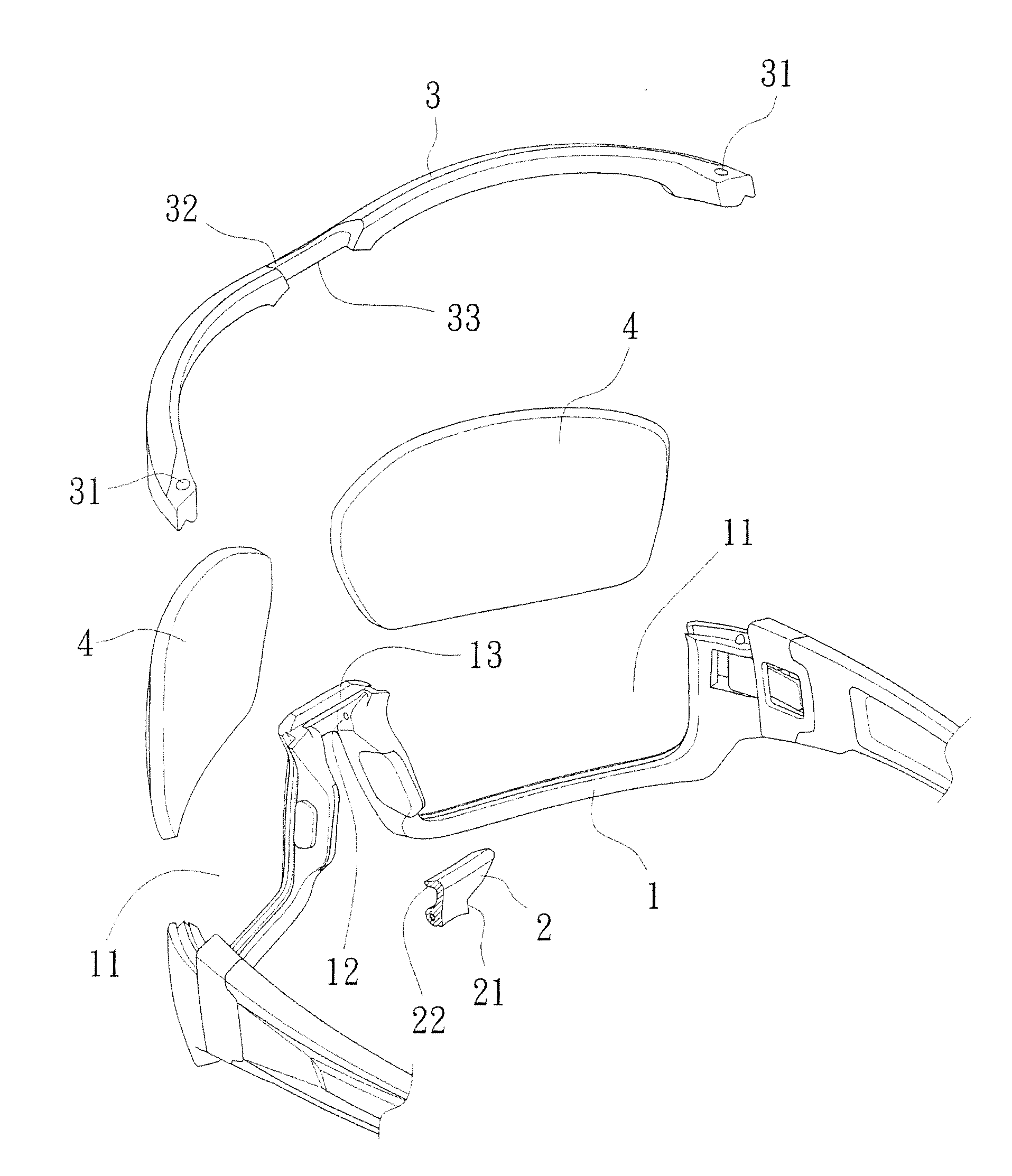 Eyeglasses enabling quick exchange of lenses