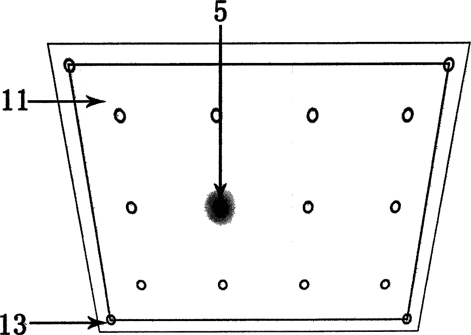 Positioning method and apparatus for implementing multi-point touch control for any plane without peripheral at four sides