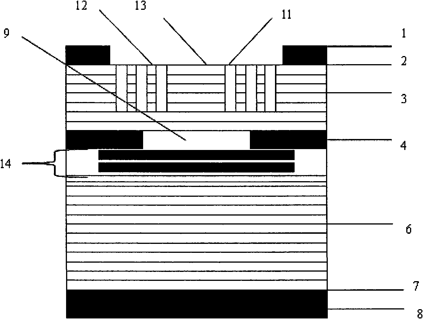 External cavity type multiple-active region photon crystal vertical cavity surface transmission semiconductor laser device