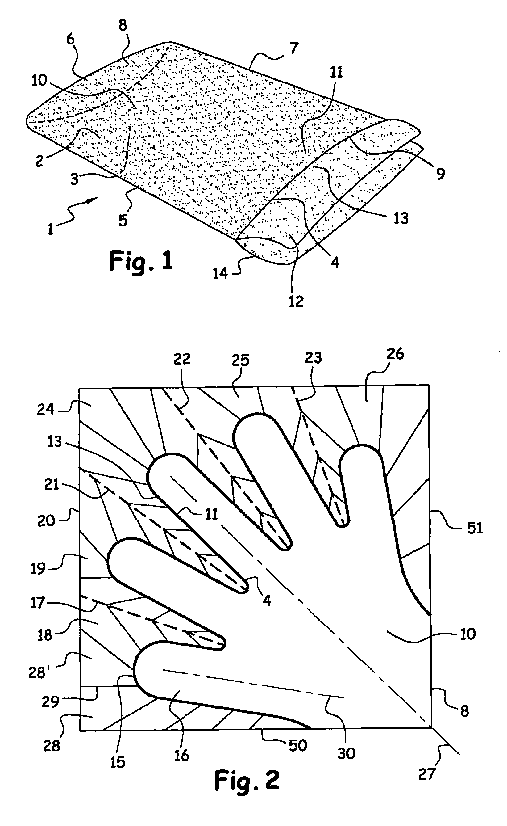 Applicator structure in the form of a glove