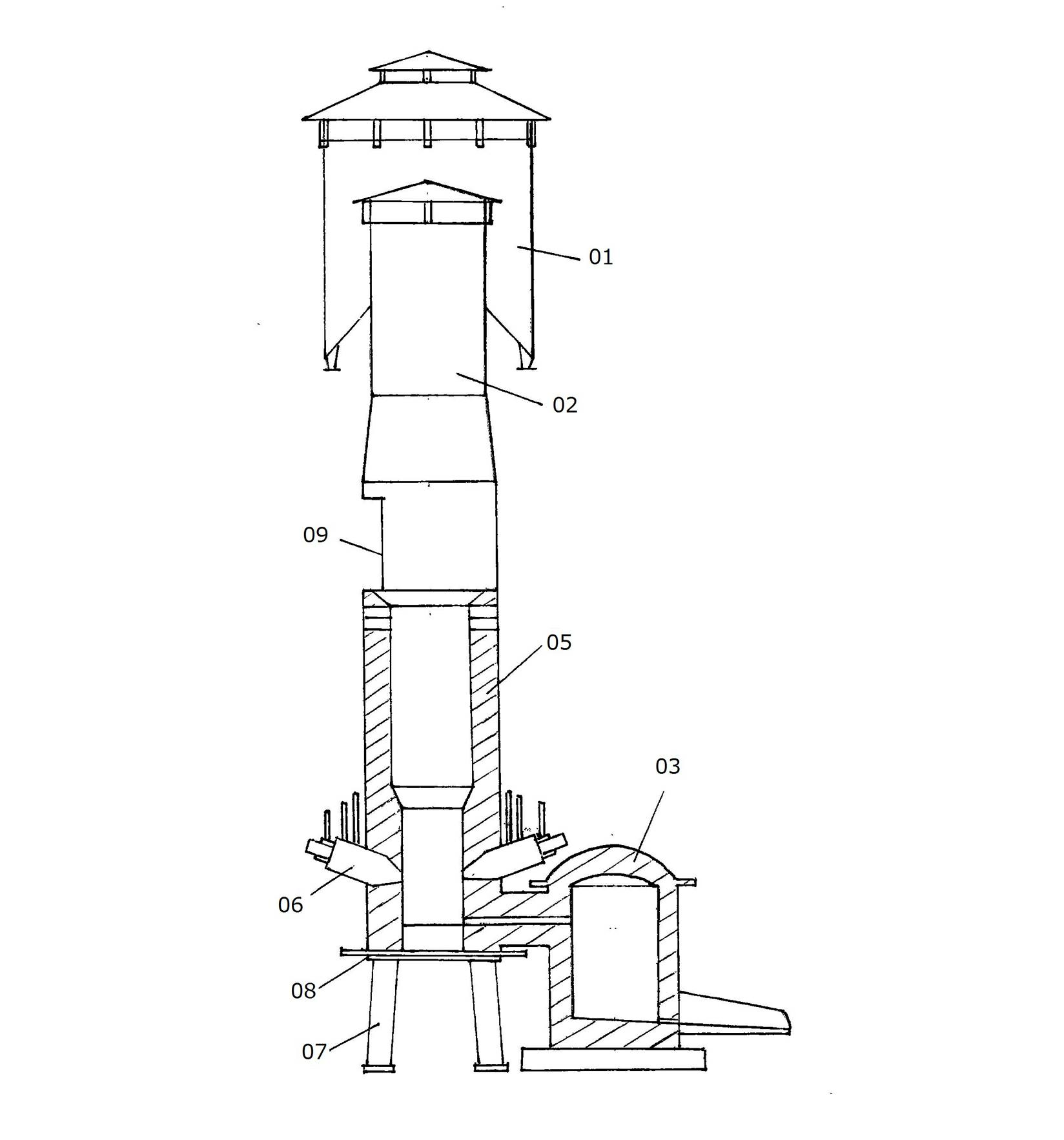 Gas smelting furnace and smelting method using gas