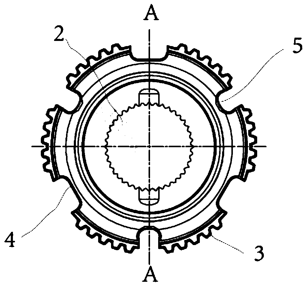 Powder metallurgy preparation method of double-clutch large-torque automatic gearbox synchronizer gear hub