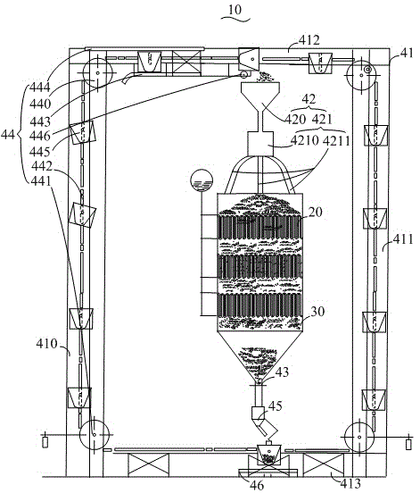 Steel ball dust removal type submerged arc furnace waste heat boiler for easy recovery of steel balls