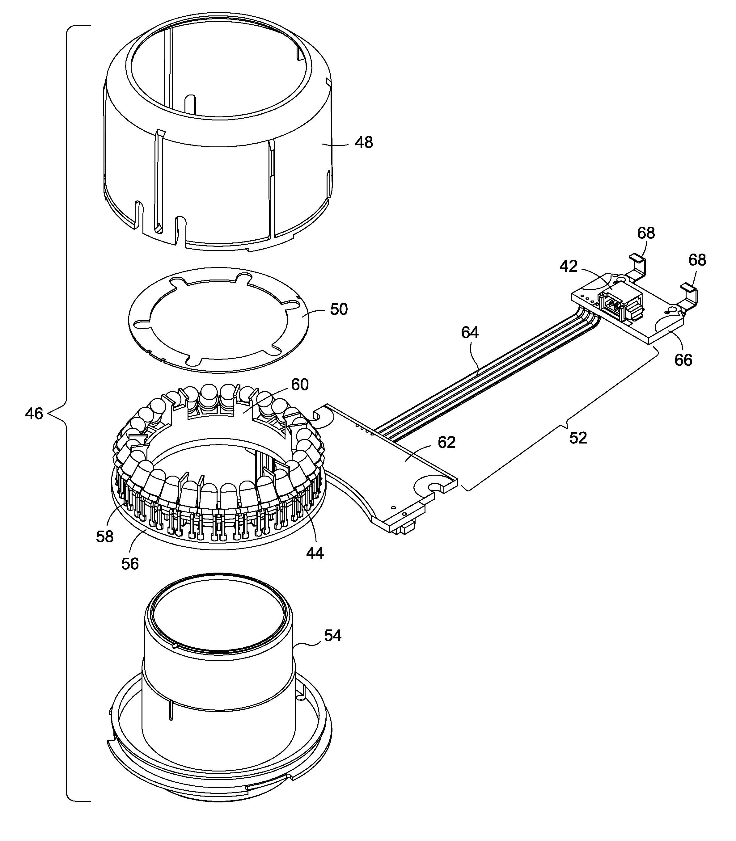 Dermoscopy illumination device with selective polarization and orange light for enhanced viewing of pigmented tissue