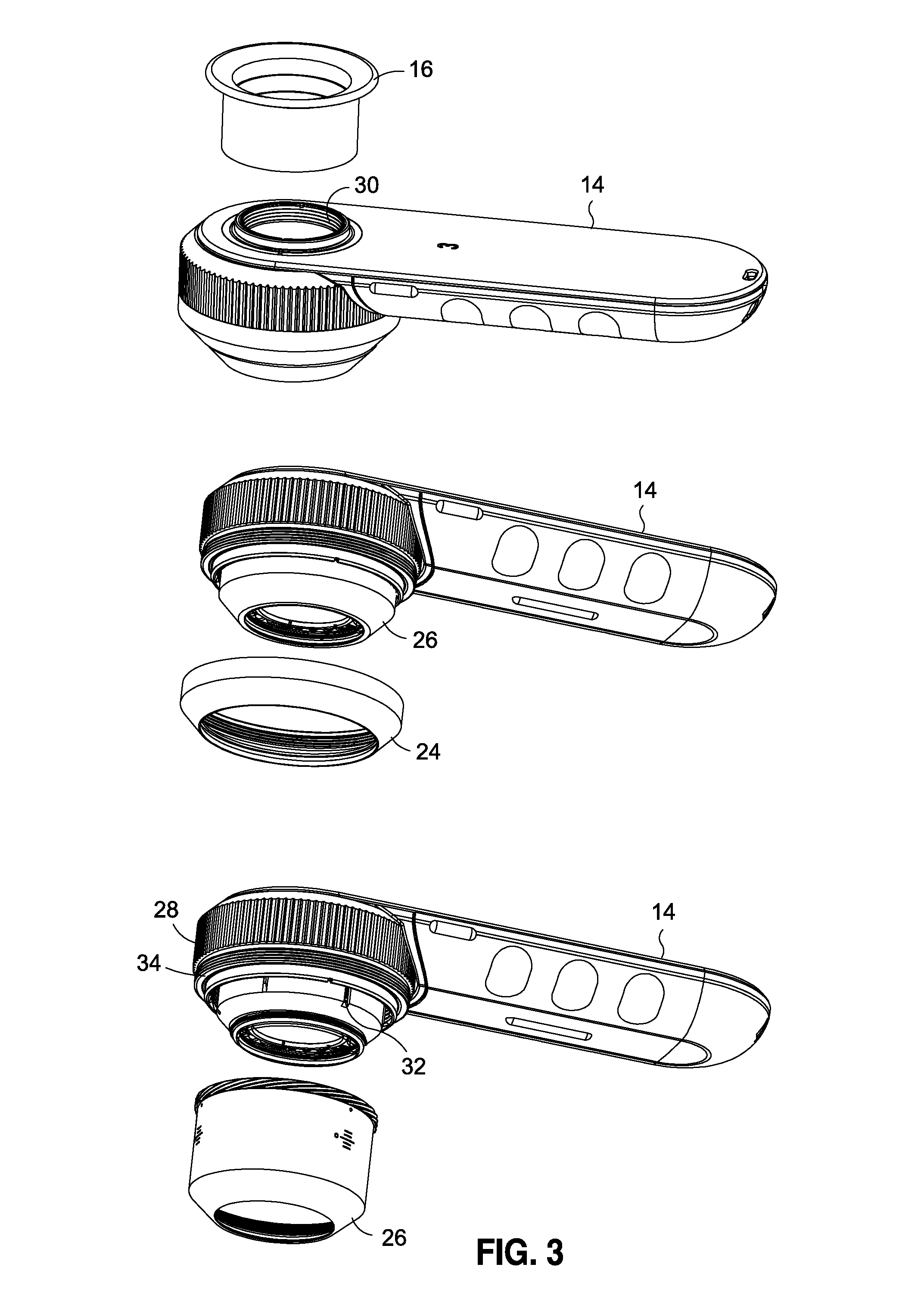 Dermoscopy illumination device with selective polarization and orange light for enhanced viewing of pigmented tissue