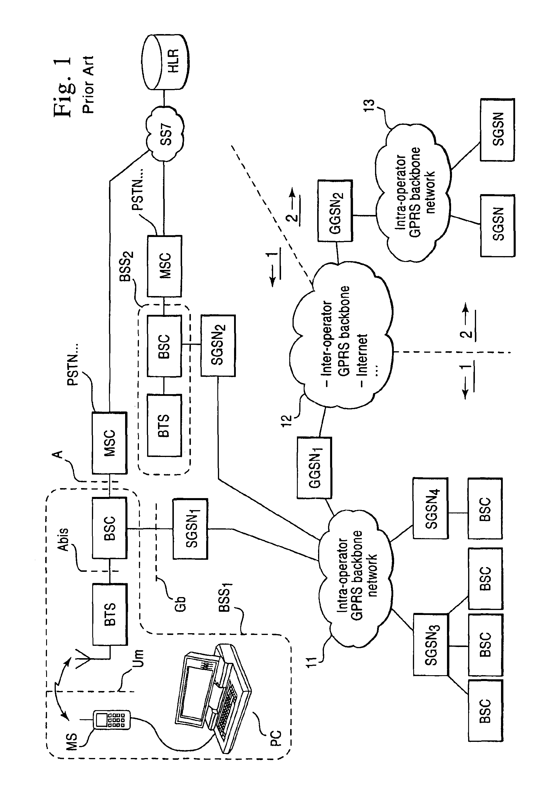 Routing area update in packet radio network