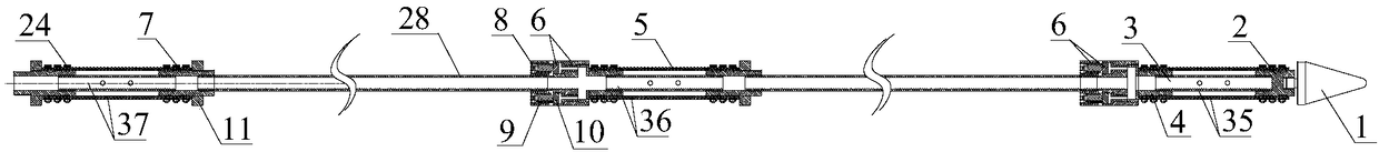 Segmented observation system for mining failure zone of mine roof bottom plate